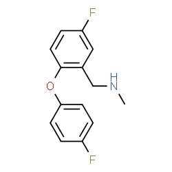 ChemSpider 2D Image | 5-Fluoro-2-(4-fluorophenoxy)-N-methylbenzenemethanamine | C14H13F2NO