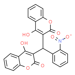 ChemSpider 2D Image | 3,3'-[(2-Nitrophenyl)methylene]bis(4-hydroxy-2H-chromen-2-one) | C25H15NO8