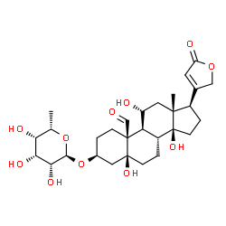ChemSpider 2D Image | (3beta,5beta,11alpha)-3-[(6-Deoxy-alpha-L-talopyranosyl)oxy]-5,11,14-trihydroxy-19-oxocard-20(22)-enolide | C29H42O11