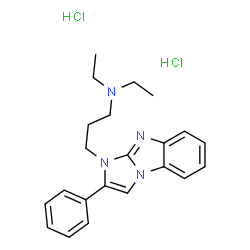 ChemSpider 2D Image | N,N-Diethyl-3-(2-phenyl-1H-imidazo[1,2-a]benzimidazol-1-yl)-1-propanamine dihydrochloride | C22H28Cl2N4