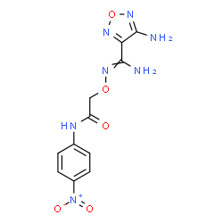 ChemSpider 2D Image | 2-({[Amino(4-amino-1,2,5-oxadiazol-3-yl)methylene]amino}oxy)-N-(4-nitrophenyl)acetamide | C11H11N7O5