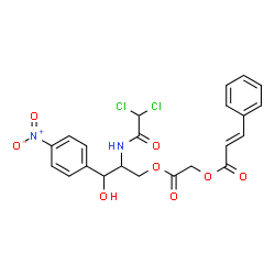 ChemSpider 2D Image | 2-{2-[(Dichloroacetyl)amino]-3-hydroxy-3-(4-nitrophenyl)propoxy}-2-oxoethyl (2E)-3-phenylacrylate | C22H20Cl2N2O8