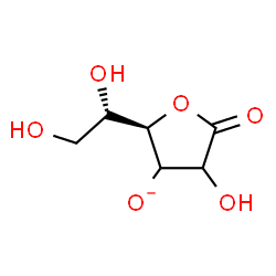 ChemSpider 2D Image | (2R)-2-[(1S)-1,2-Dihydroxyethyl]-4-hydroxy-5-oxotetrahydro-3-furanolate | C6H9O6