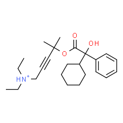 ChemSpider 2D Image | 4-[2-Cyclohexyl(hydroxy)phenylacetoxy]-N,N-diethyl-4-methyl-2-pentyn-1-aminium | C24H36NO3