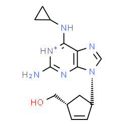 ChemSpider 2D Image | 2-Cyclopentene-1-methanol, 4-[2-amino-6-(cyclopropylamino)-9H-purin-9-yl]-, conjugate monoacid, (1R,4R)- | C14H19N6O