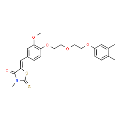 ChemSpider 2D Image | (5Z)-5-(4-{2-[2-(3,4-Dimethylphenoxy)ethoxy]ethoxy}-3-methoxybenzylidene)-3-methyl-2-thioxo-1,3-thiazolidin-4-one | C24H27NO5S2