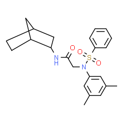 ChemSpider 2D Image | N-Bicyclo[2.2.1]hept-2-yl-N~2~-(3,5-dimethylphenyl)-N~2~-(phenylsulfonyl)glycinamide | C23H28N2O3S