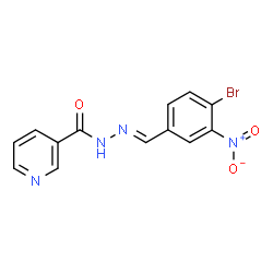 ChemSpider 2D Image | N'-[(E)-(4-Bromo-3-nitrophenyl)methylene]nicotinohydrazide | C13H9BrN4O3