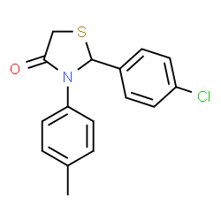 ChemSpider 2D Image | 2-(4-Chloro-phenyl)-3-p-tolyl-thiazolidin-4-one | C16H14ClNOS