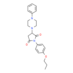 ChemSpider 2D Image | 3-(4-Phenyl-1-piperazinyl)-1-(4-propoxyphenyl)-2,5-pyrrolidinedione | C23H27N3O3