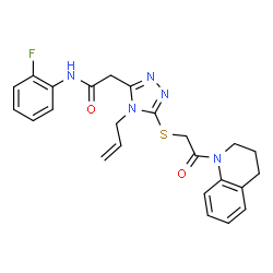 ChemSpider 2D Image | 2-(4-Allyl-5-{[2-(3,4-dihydro-1(2H)-quinolinyl)-2-oxoethyl]sulfanyl}-4H-1,2,4-triazol-3-yl)-N-(2-fluorophenyl)acetamide | C24H24FN5O2S