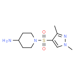 ChemSpider 2D Image | 1-(1,3-dimethylpyrazol-4-ylsulfonyl)piperidin-4-amine | C10H18N4O2S
