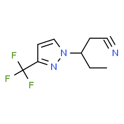 ChemSpider 2D Image | 3-[3-(trifluoromethyl)pyrazol-1-yl]pentanenitrile | C9H10F3N3