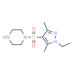 ChemSpider 2D Image | 1-(1-ethyl-3,5-dimethylpyrazol-4-ylsulfonyl)piperazine | C11H20N4O2S
