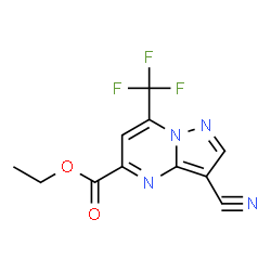 ChemSpider 2D Image | Ethyl 3-cyano-7-(trifluoromethyl)pyrazolo[1,5-a]pyrimidine-5-carboxylate | C11H7F3N4O2