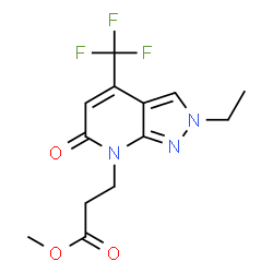 ChemSpider 2D Image | Methyl 3-(2-ethyl-6-oxo-4-(trifluoromethyl)-2H-pyrazolo[3,4-b]pyridin-7(6H)-yl)propanoate | C13H14F3N3O3