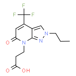 ChemSpider 2D Image | 3-[6-oxo-2-propyl-4-(trifluoromethyl)pyrazolo[3,4-b]pyridin-7-yl]propanoic acid | C13H14F3N3O3