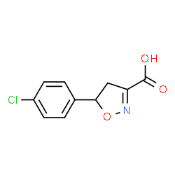 ChemSpider 2D Image | 5-(4-Chlorophenyl)-4,5-dihydro-1,2-oxazole-3-carboxylic acid | C10H8ClNO3