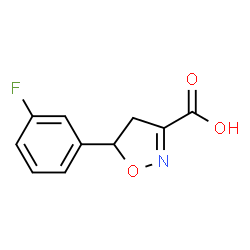 ChemSpider 2D Image | 5-(3-Fluorophenyl)-4,5-dihydro-1,2-oxazole-3-carboxylic acid | C10H8FNO3
