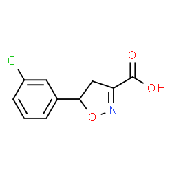 ChemSpider 2D Image | 5-(3-Chlorophenyl)-4,5-dihydro-1,2-oxazole-3-carboxylic acid | C10H8ClNO3