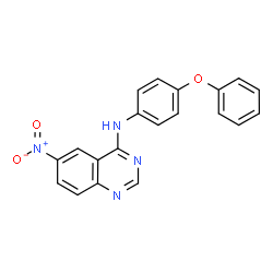 ChemSpider 2D Image | 6-Nitro-N-(4-phenoxyphenyl)-4-quinazolinamine | C20H14N4O3