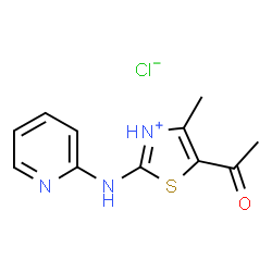 ChemSpider 2D Image | 5-Acetyl-4-methyl-2-(2-pyridinylamino)-1,3-thiazol-3-ium chloride | C11H12ClN3OS