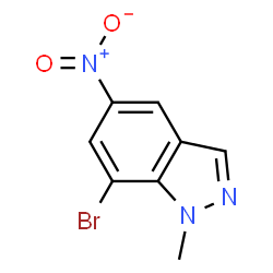 ChemSpider 2D Image | 7-Bromo-1-methyl-5-nitro-1H-indazole | C8H6BrN3O2