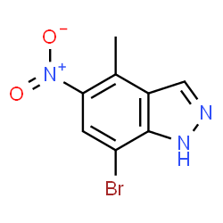 ChemSpider 2D Image | 7-Bromo-4-methyl-5-nitro-1H-indazole | C8H6BrN3O2