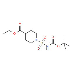 ChemSpider 2D Image | ethyl 1-(N-(tert-butoxycarbonyl)sulfamoyl)piperidine-4-carboxylate | C13H24N2O6S