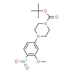 ChemSpider 2D Image | tert-butyl 4-(3-methoxy-4-nitrophenyl)piperazine-1-carboxylate | C16H23N3O5