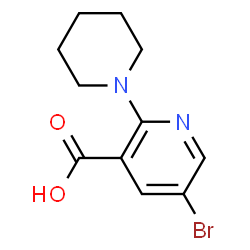 ChemSpider 2D Image | 5-Bromo-2-(1-piperidinyl)nicotinic acid | C11H13BrN2O2