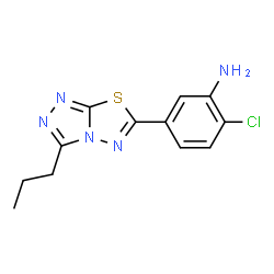 ChemSpider 2D Image | 2-Chloro-5-(3-propyl[1,2,4]triazolo[3,4-b][1,3,4]thiadiazol-6-yl)aniline | C12H12ClN5S