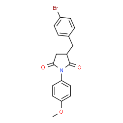 ChemSpider 2D Image | 3-(4-Bromobenzyl)-1-(4-methoxyphenyl)-2,5-pyrrolidinedione | C18H16BrNO3