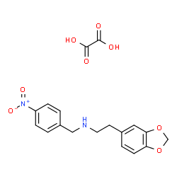 ChemSpider 2D Image | 2-(1,3-Benzodioxol-5-yl)-N-(4-nitrobenzyl)ethanamine ethanedioate (1:1) | C18H18N2O8