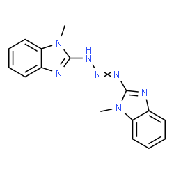 ChemSpider 2D Image | 2,2'-(1-Triazene-1,3-diyl)bis(1-methyl-1H-benzimidazole) | C16H15N7