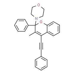 ChemSpider 2D Image | 4-[3-Methyl-2-phenyl-4-(phenylethynyl)-2H-chromen-2-yl]morpholine | C28H25NO2