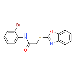 ChemSpider 2D Image | 2-(1,3-Benzoxazol-2-ylsulfanyl)-N-(2-bromophenyl)acetamide | C15H11BrN2O2S