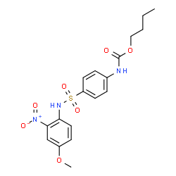 ChemSpider 2D Image | Butyl {4-[(4-methoxy-2-nitrophenyl)sulfamoyl]phenyl}carbamate | C18H21N3O7S