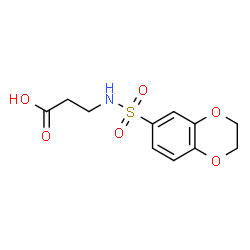 ChemSpider 2D Image | N-(2,3-Dihydro-1,4-benzodioxin-6-ylsulfonyl)-beta-alanine | C11H13NO6S