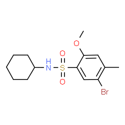 ChemSpider 2D Image | 5-Bromo-N-cyclohexyl-2-methoxy-4-methylbenzenesulfonamide | C14H20BrNO3S