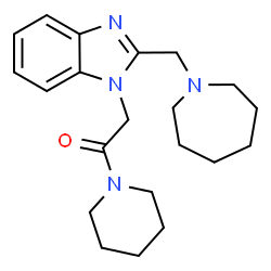 ChemSpider 2D Image | 2-[2-(1-Azepanylmethyl)-1H-benzimidazol-1-yl]-1-(1-piperidinyl)ethanone | C21H30N4O