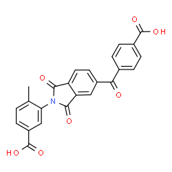 ChemSpider 2D Image | 3-[5-(4-Carboxybenzoyl)-1,3-dioxo-1,3-dihydro-2H-isoindol-2-yl]-4-methylbenzoic acid | C24H15NO7