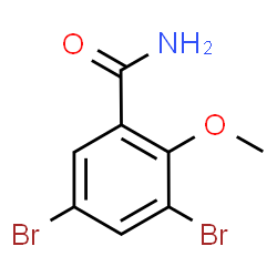 ChemSpider 2D Image | 3,5-Dibromo-2-methoxybenzamide | C8H7Br2NO2