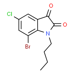 ChemSpider 2D Image | 7-Bromo-1-butyl-5-chloro-1H-indole-2,3-dione | C12H11BrClNO2
