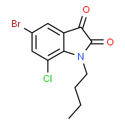 ChemSpider 2D Image | 5-Bromo-1-butyl-7-chloro-1H-indole-2,3-dione | C12H11BrClNO2