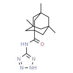 ChemSpider 2D Image | 3,5,7-Trimethyl-N-(2H-tetrazol-5-yl)-1-adamantanecarboxamide | C15H23N5O