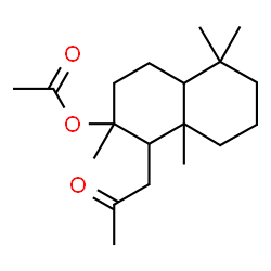 ChemSpider 2D Image | 2,5,5,8a-Tetramethyl-1-(2-oxopropyl)decahydro-2-naphthalenyl acetate | C19H32O3