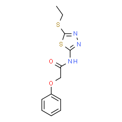 ChemSpider 2D Image | N-[5-(Ethylsulfanyl)-1,3,4-thiadiazol-2-yl]-2-phenoxyacetamide | C12H13N3O2S2