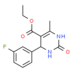 ChemSpider 2D Image | Ethyl 4-(3-fluorophenyl)-6-methyl-2-oxo-1,2,3,4-tetrahydro-5-pyrimidinecarboxylate | C14H15FN2O3