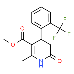 ChemSpider 2D Image | Methyl 2-methyl-6-oxo-4-[2-(trifluoromethyl)phenyl]-1,4,5,6-tetrahydro-3-pyridinecarboxylate | C15H14F3NO3